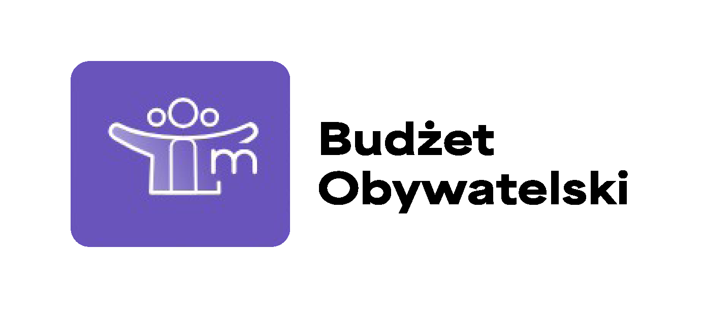 Fioletowy zaokrąglony kwadrat po lewej z białą ikoną trzech osób, centralna postać ma rozłożone ramiona. Po prawej czarny pogrubiony napis na białym tle.